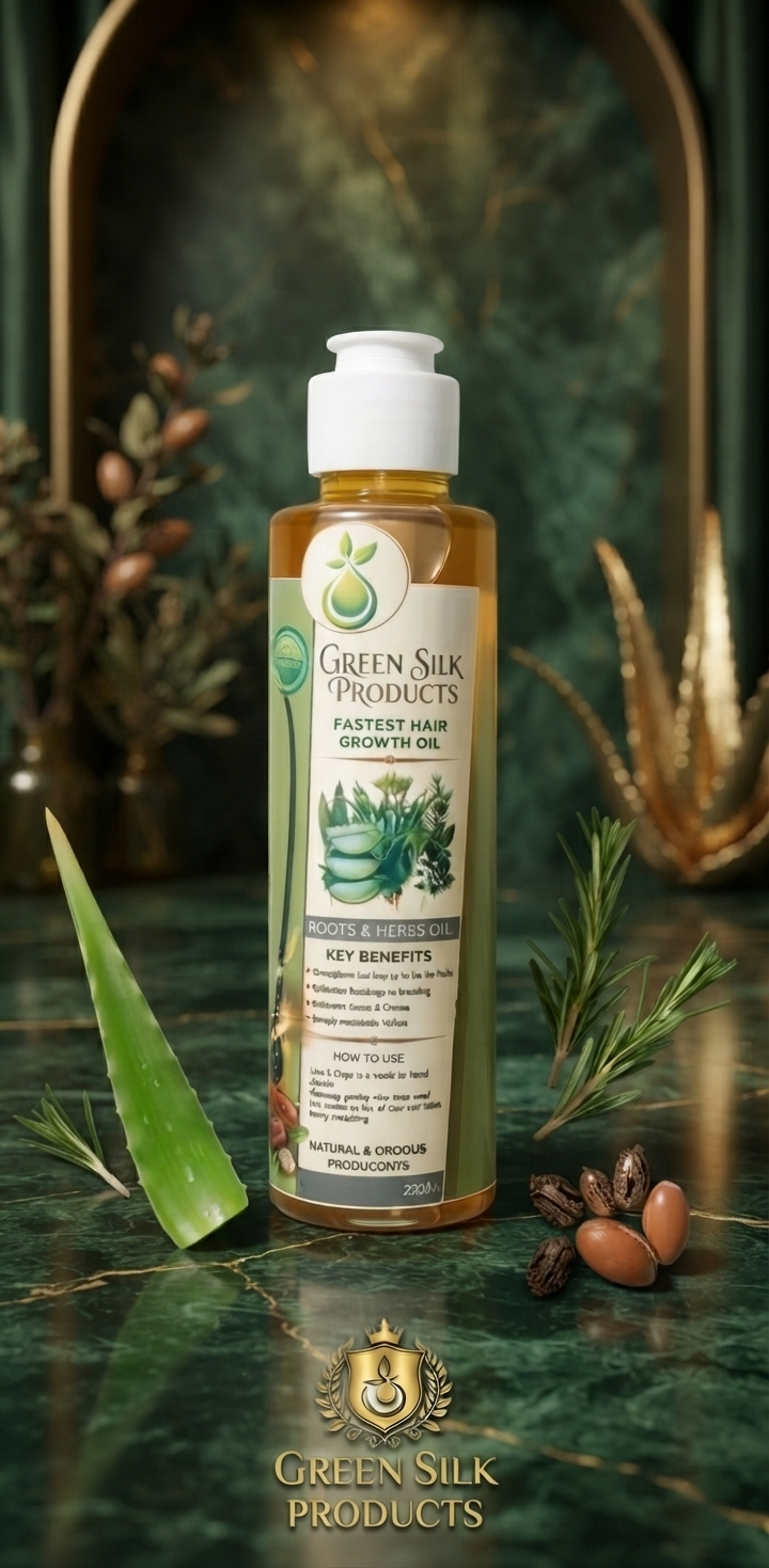 Green Silk Hair Growth Oil - 100% Natural Herbal Blend