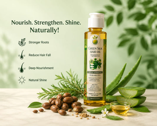 Green Silk Hair Growth Oil - 100% Natural Herbal Blend